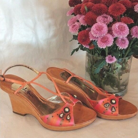 Cole Haan Embellished Wedge Sandals - Picture 1 of 16